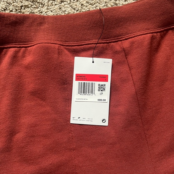 Nike Yoga Luxe Cropped Fleece Pants Rust Red Women’s Size Large - Picture 4 of 7